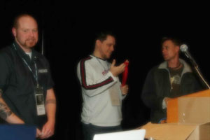Receiving the "IronFlash Winner" Award with teammate Craig Swann.
